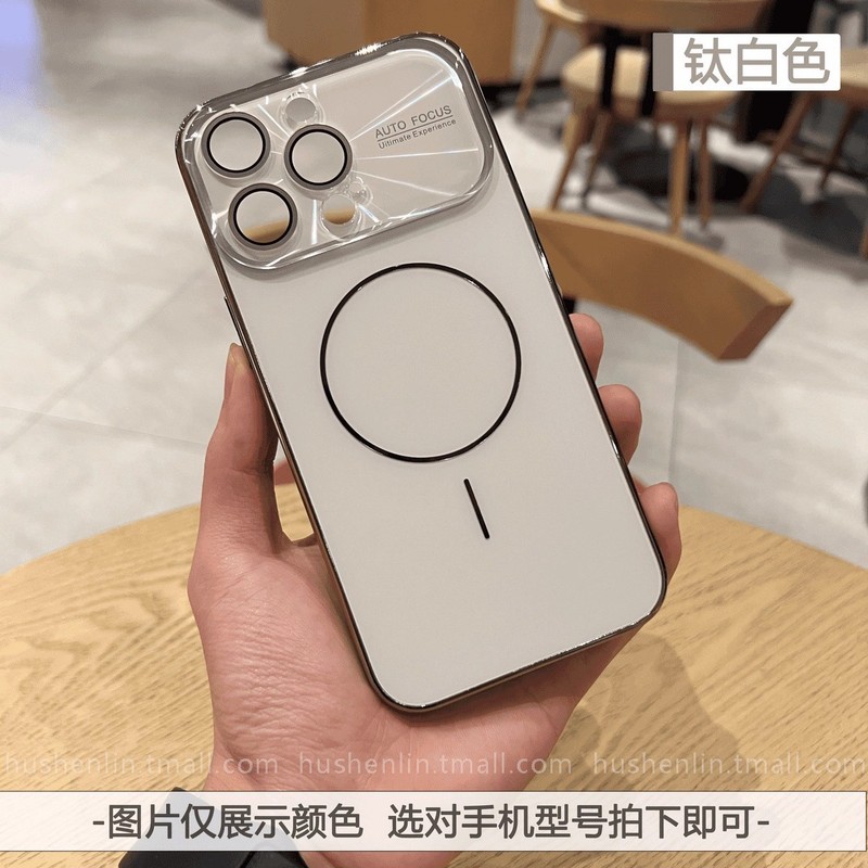 适用iPhone17手机壳镭射镜头大视窗细圈磁吸苹果16原机色磨砂硬套|undefined