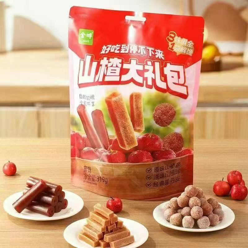 Jinye サンザシ ギフトパック サンザシボール サンザシストリップ サンザシロール フルーツピール酸っぱい甘い砂糖漬け子供用スナック 319g|undefined