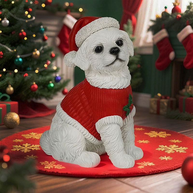  New Product Christmas Labrador Bichon Corgi Cute Dog Christmas Ornaments Resin Home Decoration