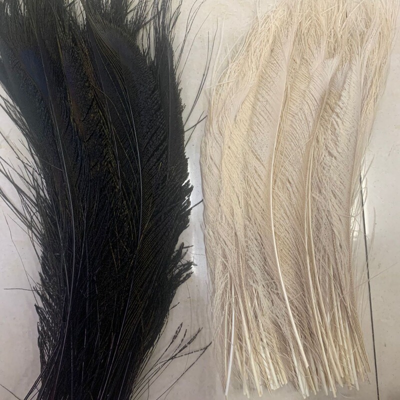 Supply of Decolorized Peacock Feather Performance Costumes and Headwear Production Backboard Material 30-35cm Peacock Sword Feathers