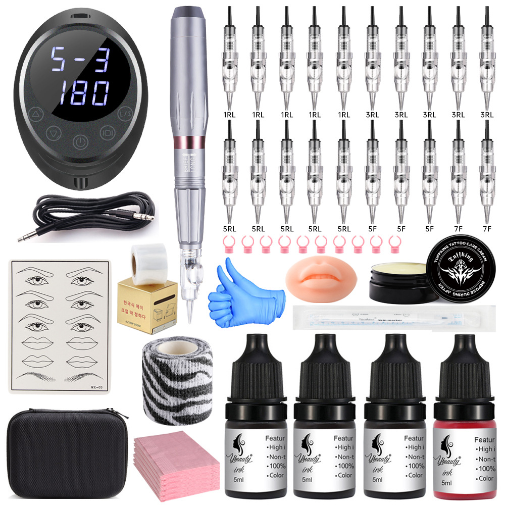 Tatuaje semipermanente bordado labial blanqueador conjunto completo de suministros de herramientas de práctica para principiantes conjunto completo de consumibles profesionales para abrir una tienda