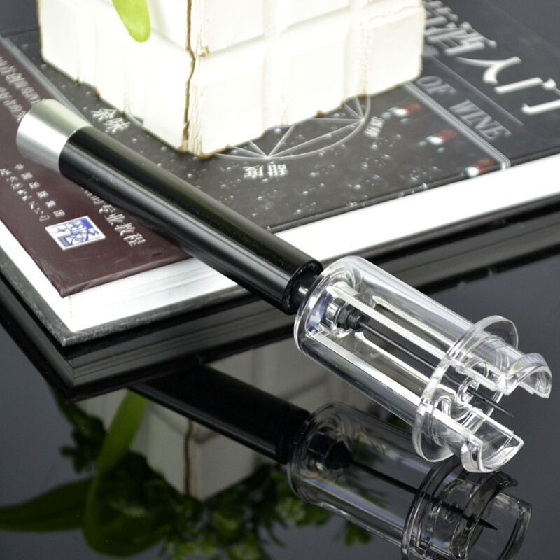 Aguja de vino tipo abrelatas de botella neumática manual abridor de vino tinto tubo de aluminio abrelatas de botella neumática fábrica al por mayor