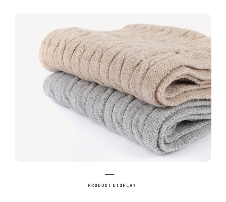 Unisex new knitted hat scarf gloves three piece set winter women's cold proof warm scarf three piece set men_voghion.com