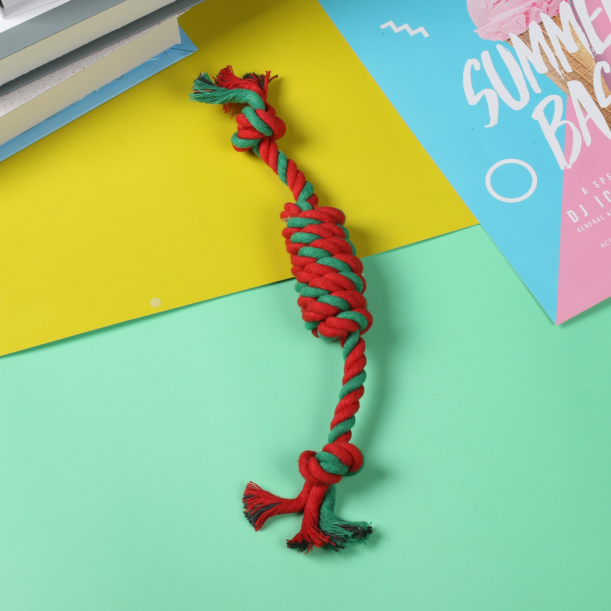 Amazon venta caliente juguetes para mascotas de Navidad juego de regalos perros de molienda dientes de limpieza de dientes cordón nudo fábrica de juguetes para perros en stock