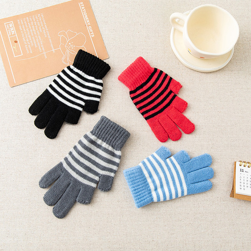 Touchscreen Glove for Men and Women, Winter Warmth, Fleece Lined, Thick Knit Wool, Writing, Student, Reveals Two Fingers, Riding, Driving