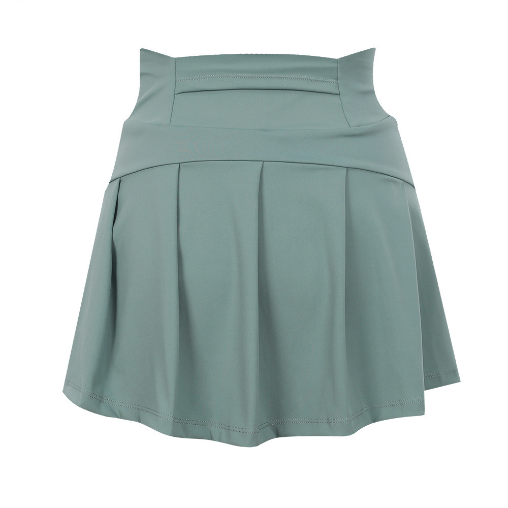Falda de tenis de nailon estilo Lulu, de alta elasticidad, de seda helada, fina, transpirable, antiexposición, para yoga y deportes, para mujer.