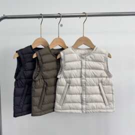 儿童冬韩版轻便羽绒服马甲女童宝宝90白鸭绒轻薄保暖内胆羽绒背心