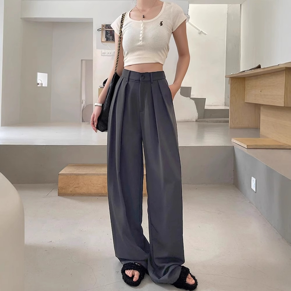 Factory Direct New Summer Yamamoto Women's Pants Thin High-Waisted Drape Casual Wide-Leg Pants Ice Silk Cool Pants Suit Pants