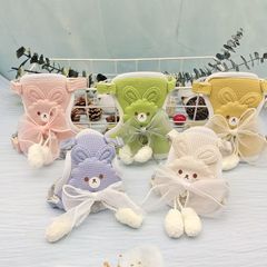 猫の牽引縄のベスト式の胸のストラップは外に出て猫の縄のチェーンの漫画の熊の牽引器のペット用品を散歩します。