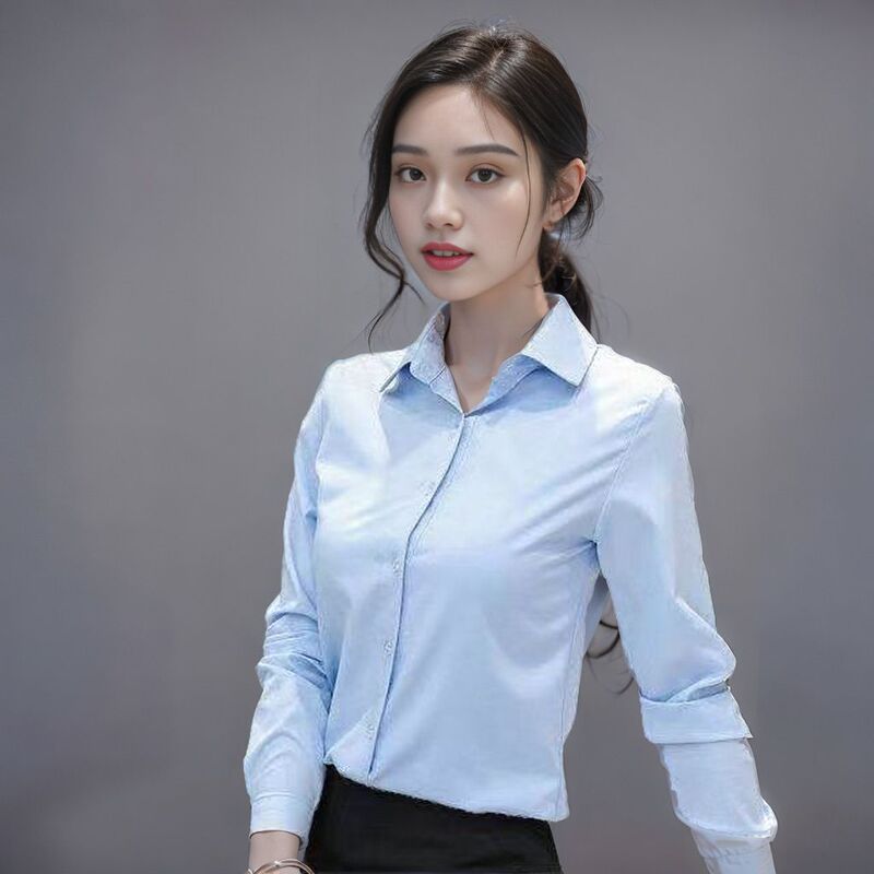 Shirts for Women, Long-Sleeved Professional Wear, Formal Wear, Four-Season Wear, New White Shirts for Women, Work Commuting Office Tops