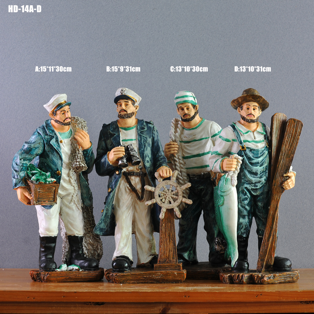 厂家直销水手船长渔夫地中海风格 树脂摆件船员水手家居饰品HD-14