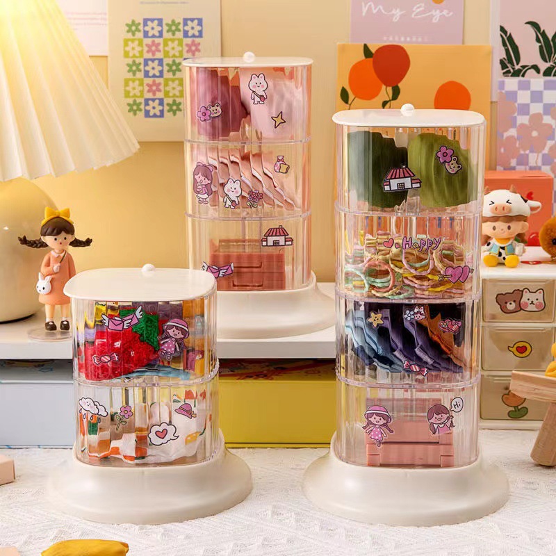 Joyería caja de almacenamiento joyería horquilla luz lujo almacenamiento dormitorio a prueba de polvo escritorio transparente almacenamiento organizador caja