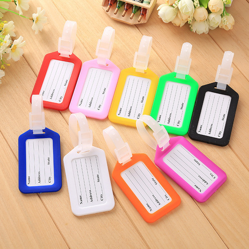 Travel plastic luggage tag luggage box hanger suitcase bag label card holder boarding sleeve anti-loss strap