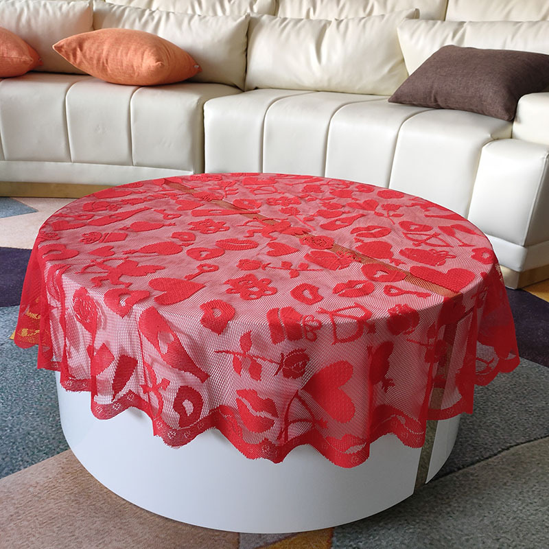 Valentine's Day Elegant Heart Shape Polyester Tablecloth display picture 1