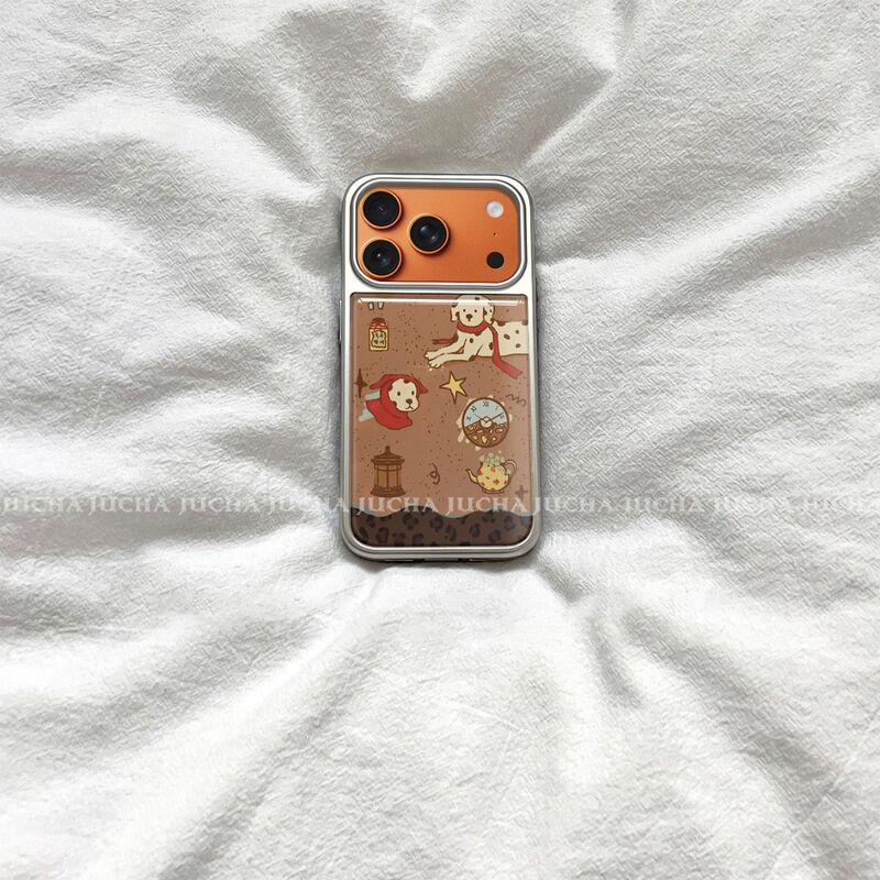 Suitable for Apple 17Pro Mobile Phone Case All-Inclusive Anti-Fall Iphone16 Design Sense 15 Niche 14 Super Spotted Puppy