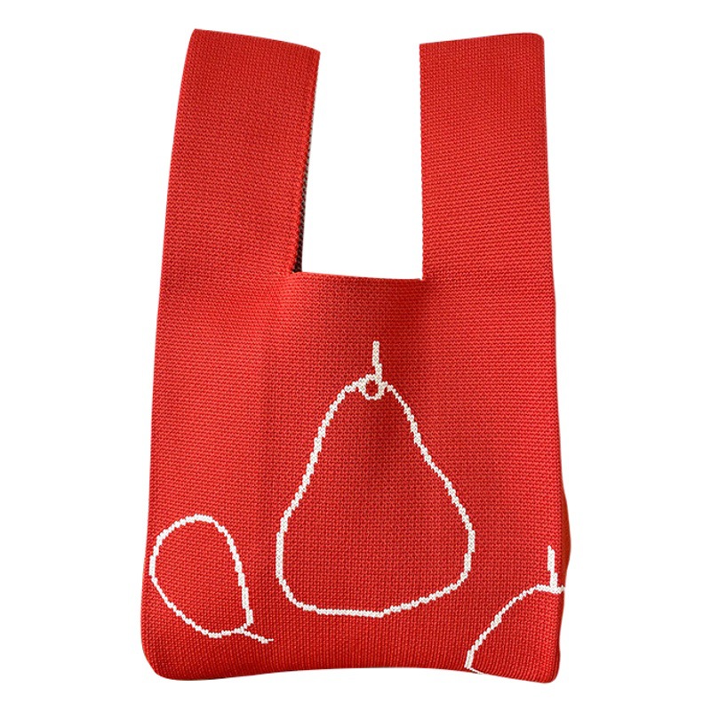 Bolsa de las mujeres de estilo coreano diseño de nicho lindo bolso de mano de punto de dibujos animados calle estudiante gran capacidad bolsa de las axilas