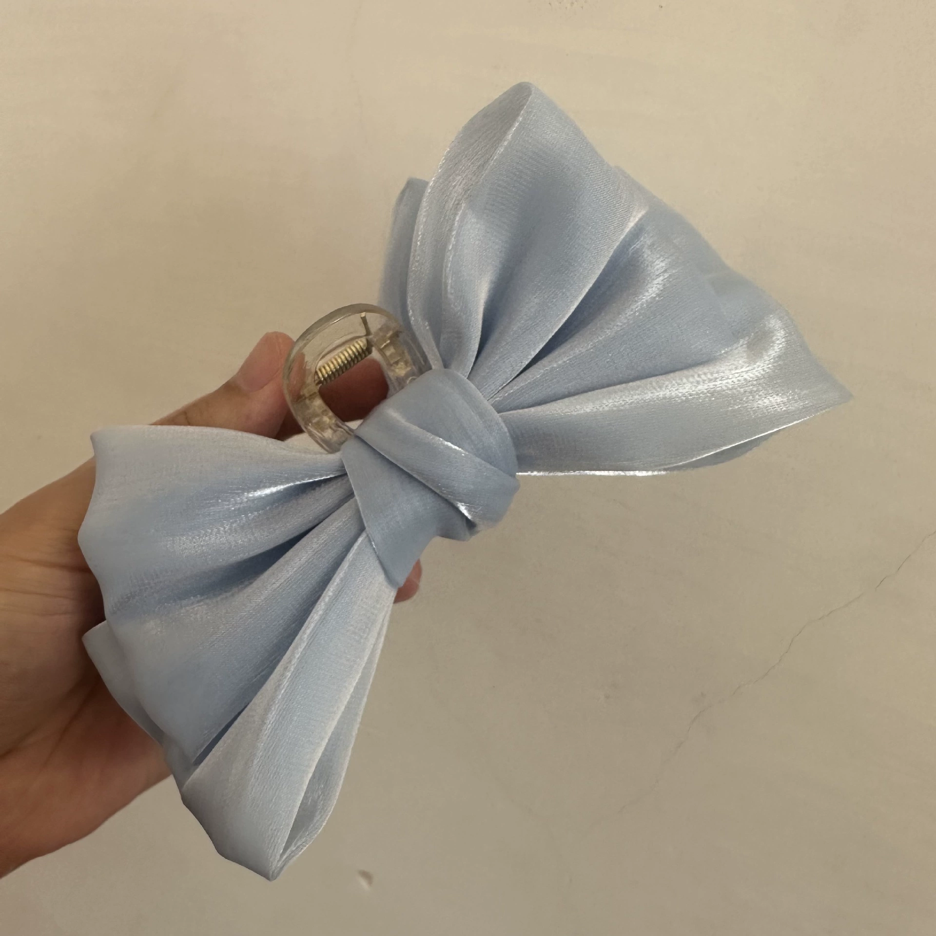 Double-Layer Mermaid Hair Claw Bow, Fabric Princess Crab Pin Hair Clip, 5 Colors