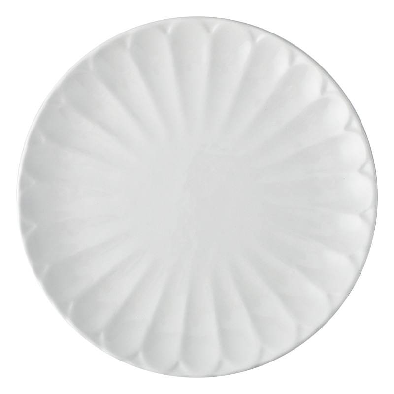 Plato de carne blanca simple, cubiertos de cerámica creativos, platos de desayuno, platos caseros, platos de ensalada