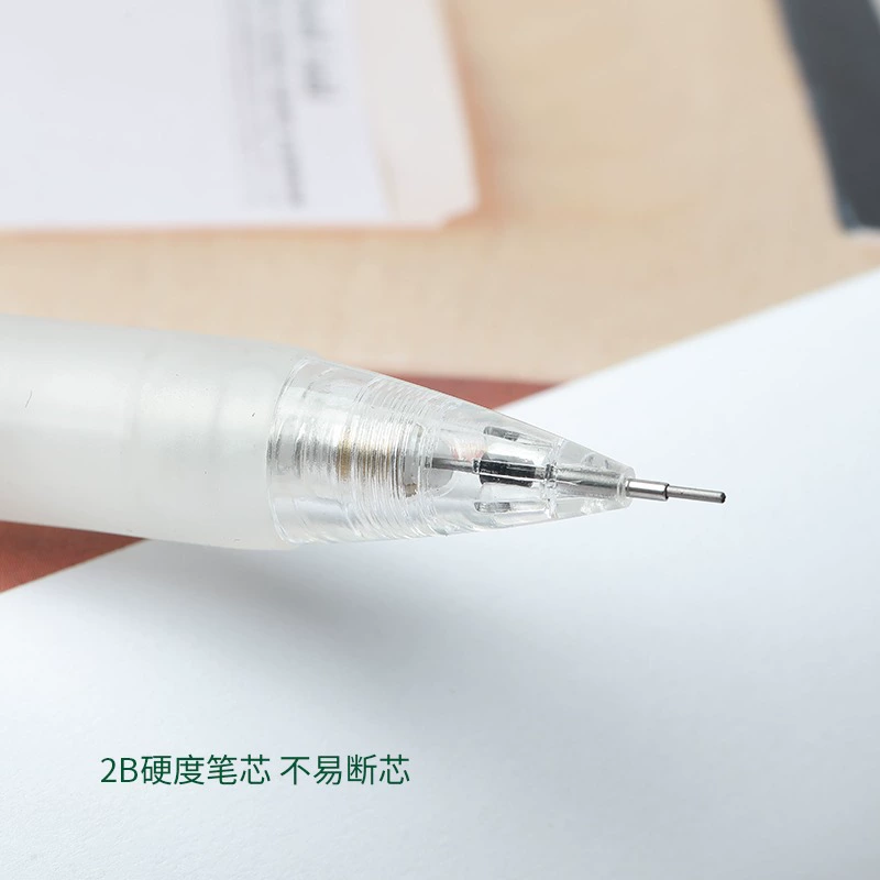 Механический карандаш Muji 0.5 мм, прозрачный корпус, клипса и мягкий хвостик