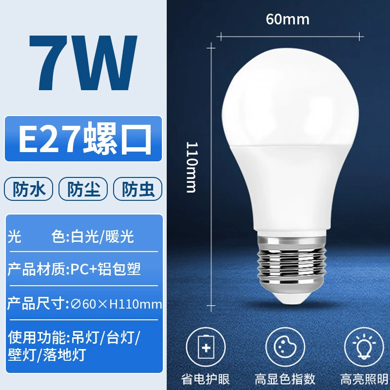LED bulb, lights, industrial energy-saving lamp for bedroom, with screw socket