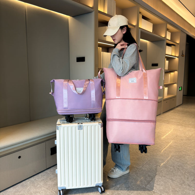 大容量トラベルバッグ、荷物バッグ、ポータブル短距離ユニバーサルホイール、出張収納トラベルバッグ、マタニティプーリーメーカー|undefined