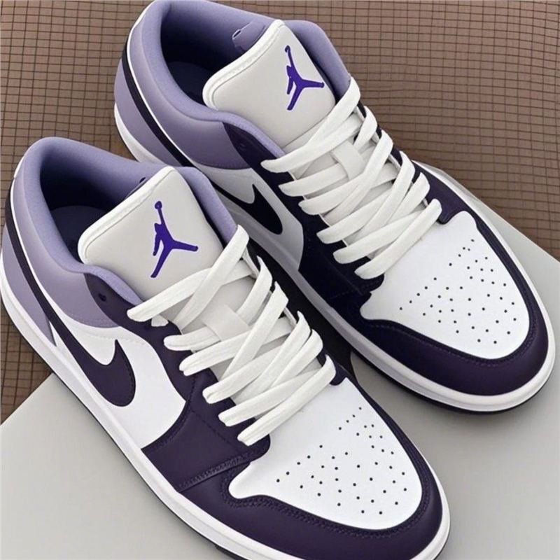 Wholesale Pure Original Aj1 First Layer Cowhide Purple and White Low-Top White and Purple Basketball Shoes for Men and Women, Versatile Sports Shoes Wholesale Pure Original Aj1 First Layer Cowhide Purple and White Low-Top White and Purple Basketball Shoes for Men and Women, Versatile Sports Shoes