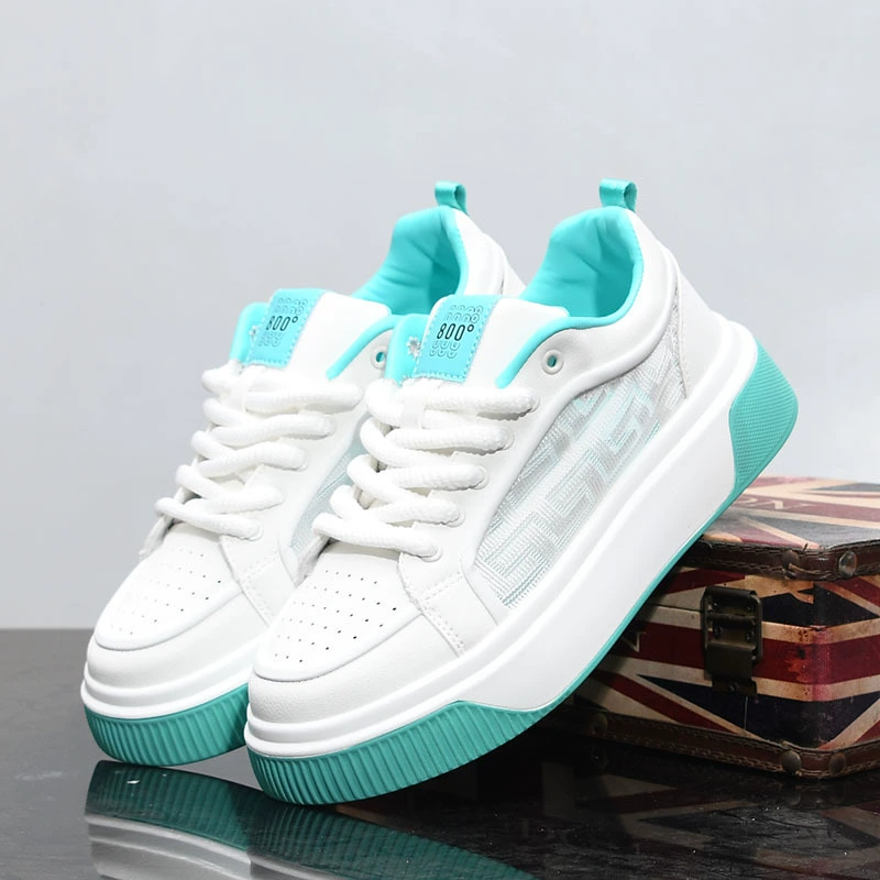 Мужские кроссовки на толстой подошве, увеличивающие рост, летняя тонкая универсальная модная повседневная обувь, дышащая мужская обувь с сеткой, белые туфли 2510