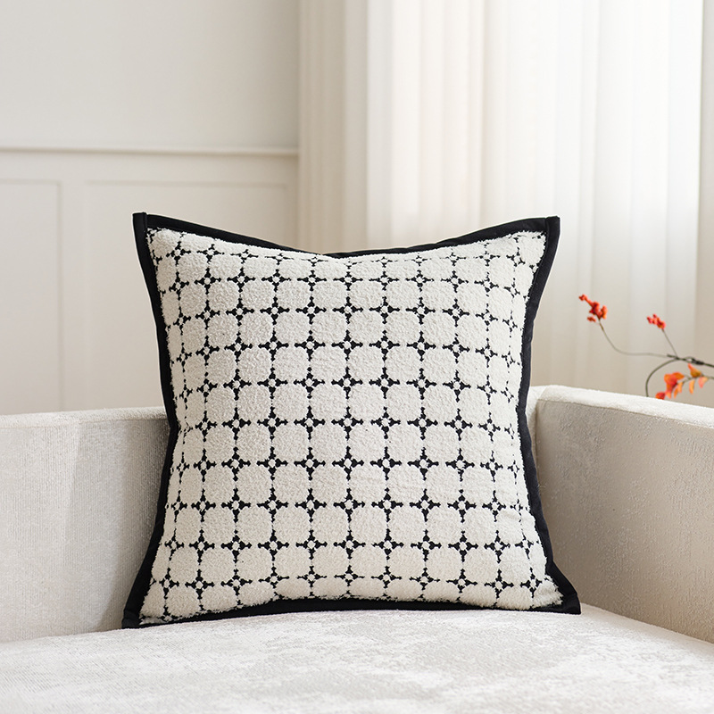 Casas transfronterizas modernas y simples jacquard almohada de hotel modelo de habitación decoración cojín cubierta de sofá sala de estar almohada cubierta