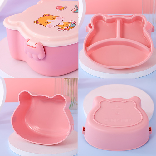 Kitten children's lunch box microwave student lunch box plastic compartment portable school Amazon lunch box