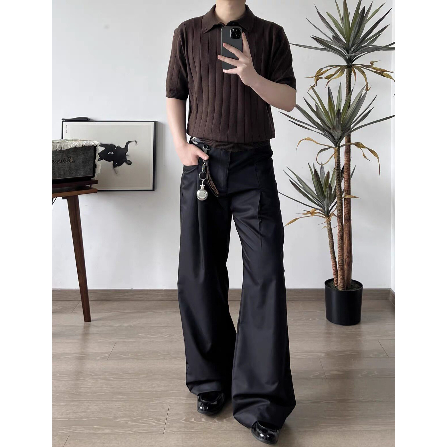 Camisas de polo de negocios de manga corta camiseta de punto de hombre a rayas de verano fábrica transfronteriza mayorista