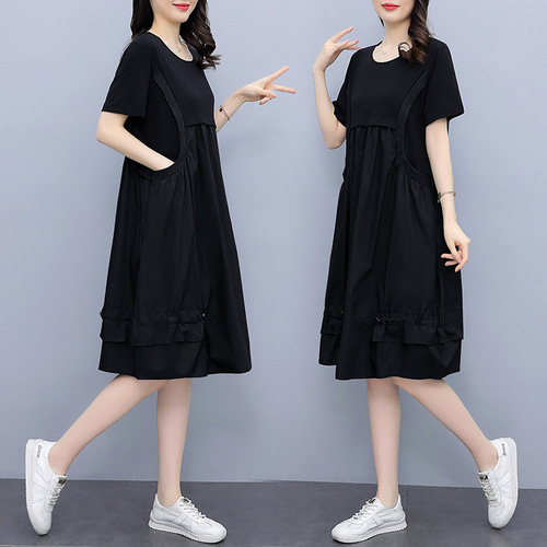 European goods, foreign style suspender skirt, fake two-piece summer 2026 waist waist mid-long A-line suspender slimming dress for women