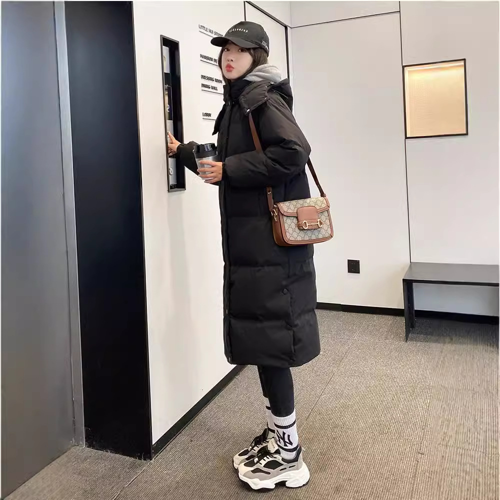 2025年冬新作 レディース ダウンジャケット 膝丈 ロング丈 カジュアル ゆったり 着痩せ効果 厚手 90%ホワイトダックダウン アウター 男女兼用