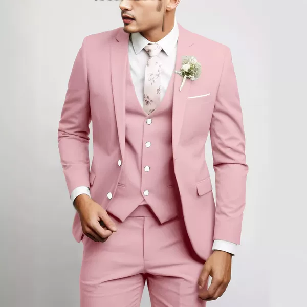 2026 Foreign Trade Fashion Amazon Men's New Slim-Fit Two-Button Suit Set Cross-Border Clothing