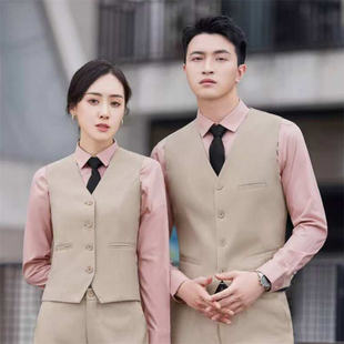 Professional Business Attire Men's One-Button Thickeneded Serge Suit Vest Dy1-Yr610 One-Button Men's Vest Apricot Color