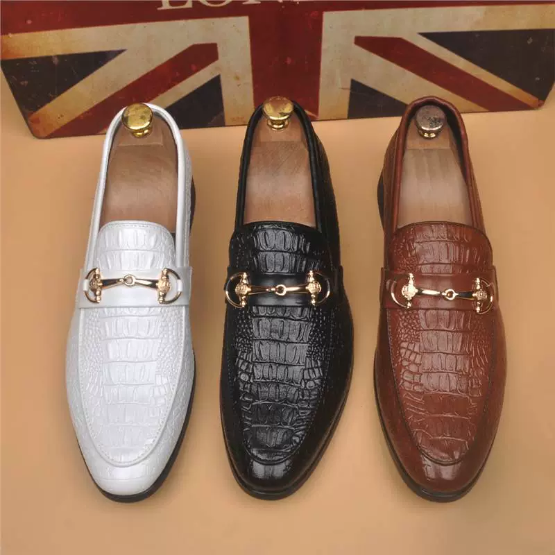 Британские туфли с остроконечным рисунком крокодила Корейская версия повседневных мужских ботинок