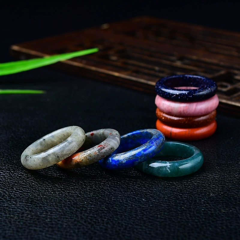 White pink-purple natural ore with amethyst, agate ring with stone, accessory jade for men and women, decorations