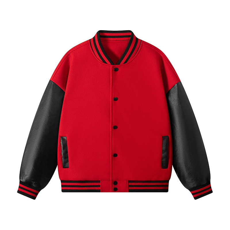 Chaqueta de bomber estadounidense transfronteriza de alta gama chaqueta casual jacket otoño e invierno manga PU marca de moda chaqueta de uniforme de béisbol personalización masculina image 15