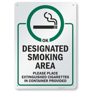 Cross-Border Manufacturers Directly Supply Designated Smoking Area Designated Smoking Area Signage Aluminum Plate Signage