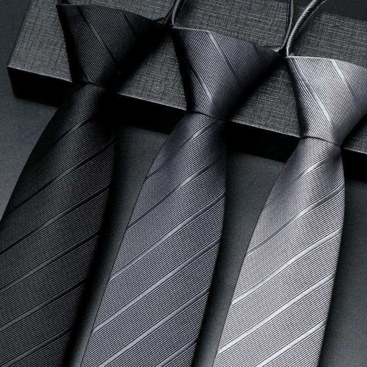 Tie Men's Black Formal Business Zipper Style Gray Easy-Pull Wedding Groom Lazy Suit Tie Men's Black Formal Business Zipper Style Gray Easy-Pull Wedding Groom Lazy Suit