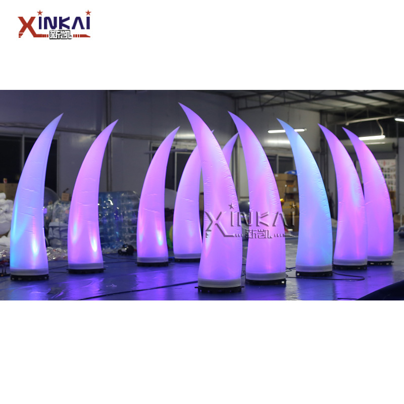 灯光月牙充气七彩灯场地布置酒吧引路2-3米牛角灯充气象牙灯柱