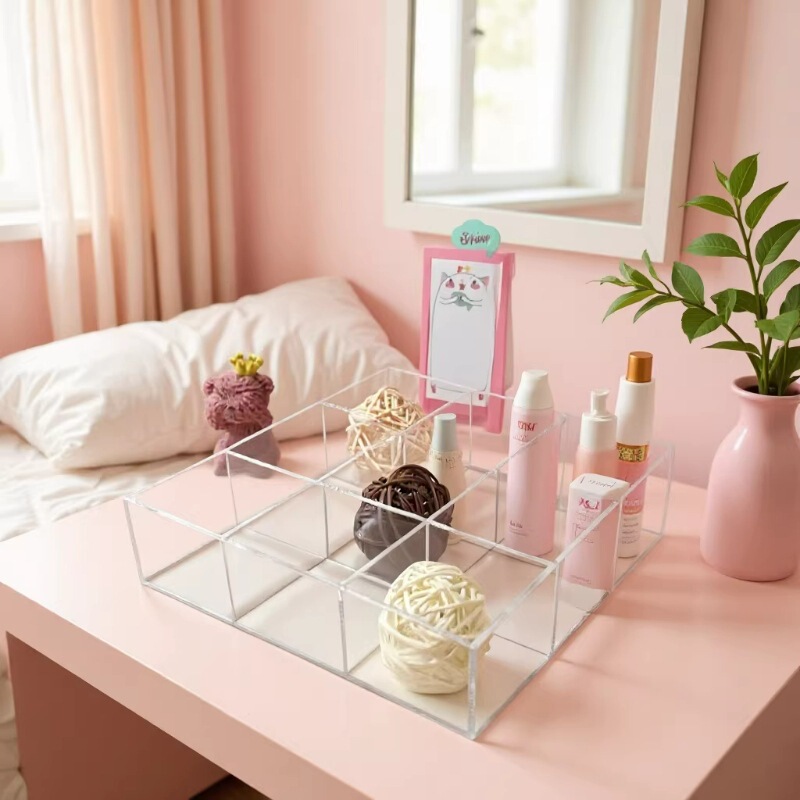 Acrylic Transparent Display Box for Lipstick, Small Items, Multi-Compartment Grid, Nine-Compartment Grid, Rectangular Storage Box for Stalls Acrylic Transparent Display Box for Lipstick, Small Items, Multi-Compartment Grid, Nine-Compartment Grid, Rectangular Storage Box for Stalls