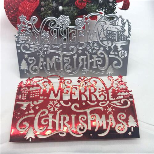 Christmas greeting card embossed knife mold etching process DIY carbon steel mold greeting card making Scrapbook cutting template