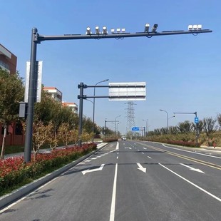 Traffic Road Surveillance Light Pole Hot-Dip Galvanized Monitoring Octagonal Mast 3.9m 5m Jinmeihua Lighting