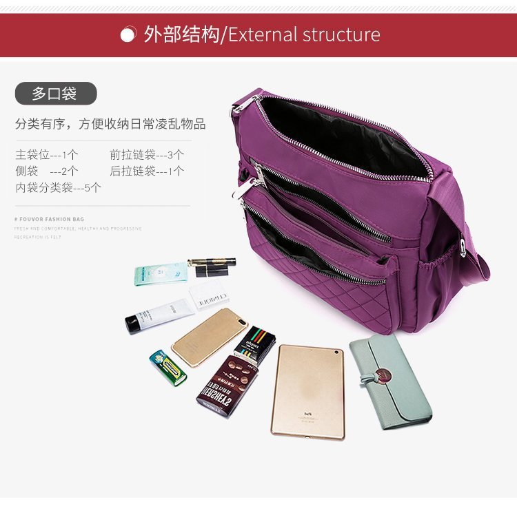 New casual single-shoulder crossbody bag, Oxford fabric bag, simple and fashionable European and American women's bag, cross-border one-piece delivery worldwide undefined