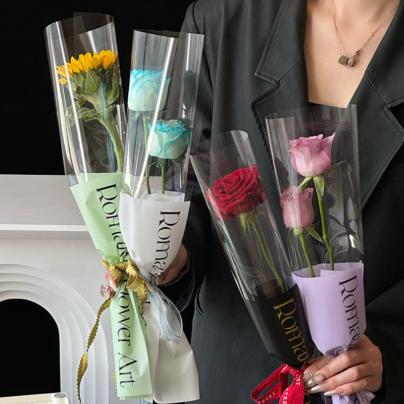 Nueva bolsa de flores de moda bolsa de flores inglés diosa bolsas múltiples bolsas transparentes bolsas de rosas