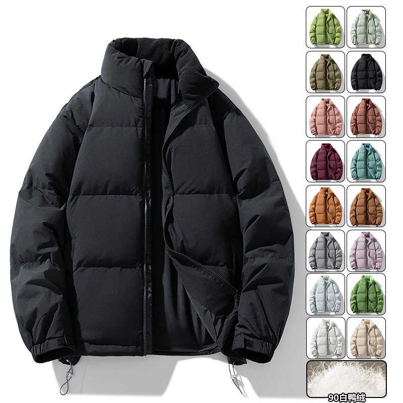 2025 New down Jacket Men's 90 White Duck down Loose Warm Bread Jacket Trendy Brand Simple Casual Couple Jacket