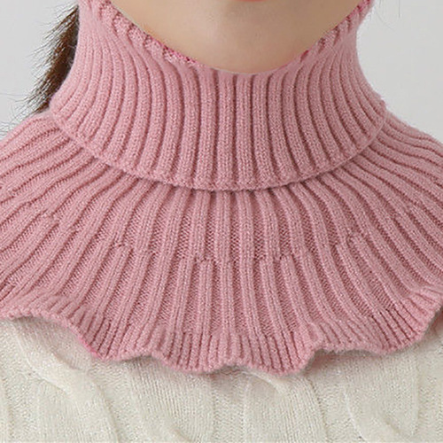 Autumn and winter new style knitted wool neck protector to protect against cold, wind and warm neck scarf for women solid color simple and versatile high collar fake collar