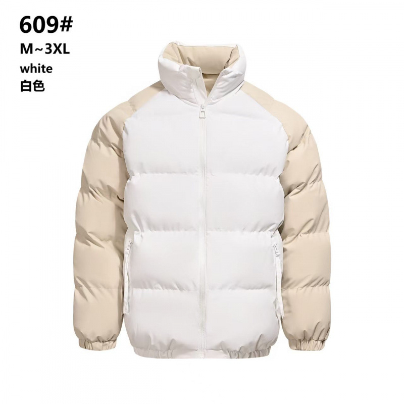 Stand-collar cotton jacket, a popular cross-border item, thickened and warm for winter, foreign trade wholesale, trendy color-blocked cotton coat for men and women