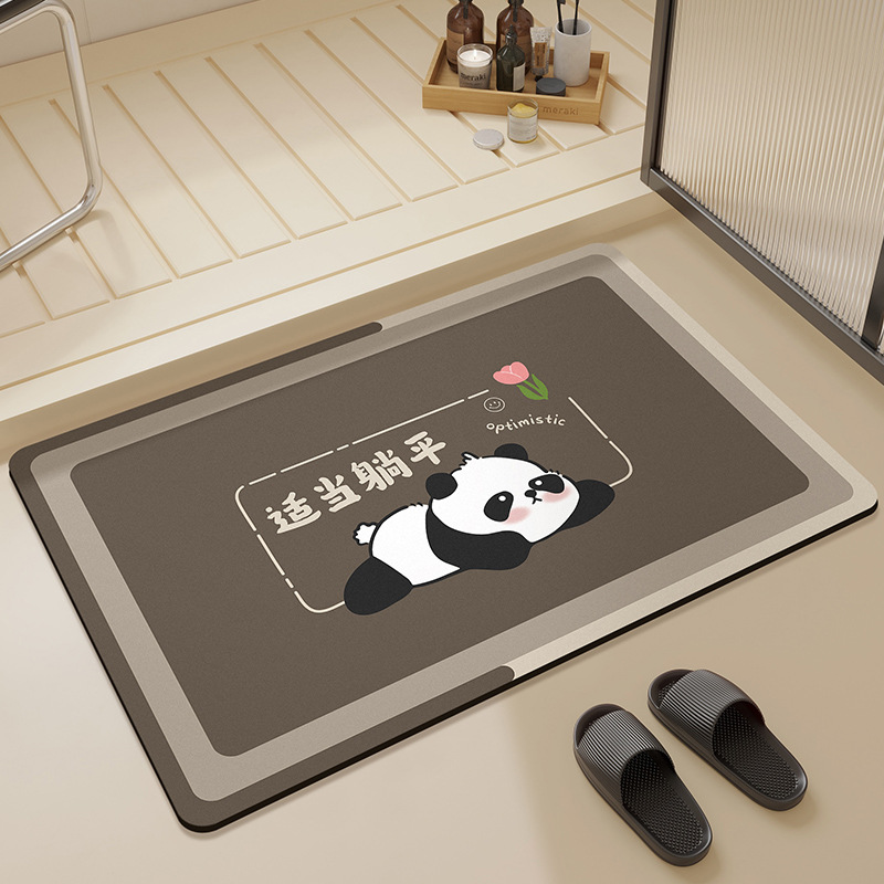 Cartoon Bathroom Floor Mats Are Water-Absorbent and Quick-Drying, Household Diatom Mud Non-Slip Floor Mats Are Stain-Resistant, Non-Slip and Easy to Care for Toilet Floor Mats