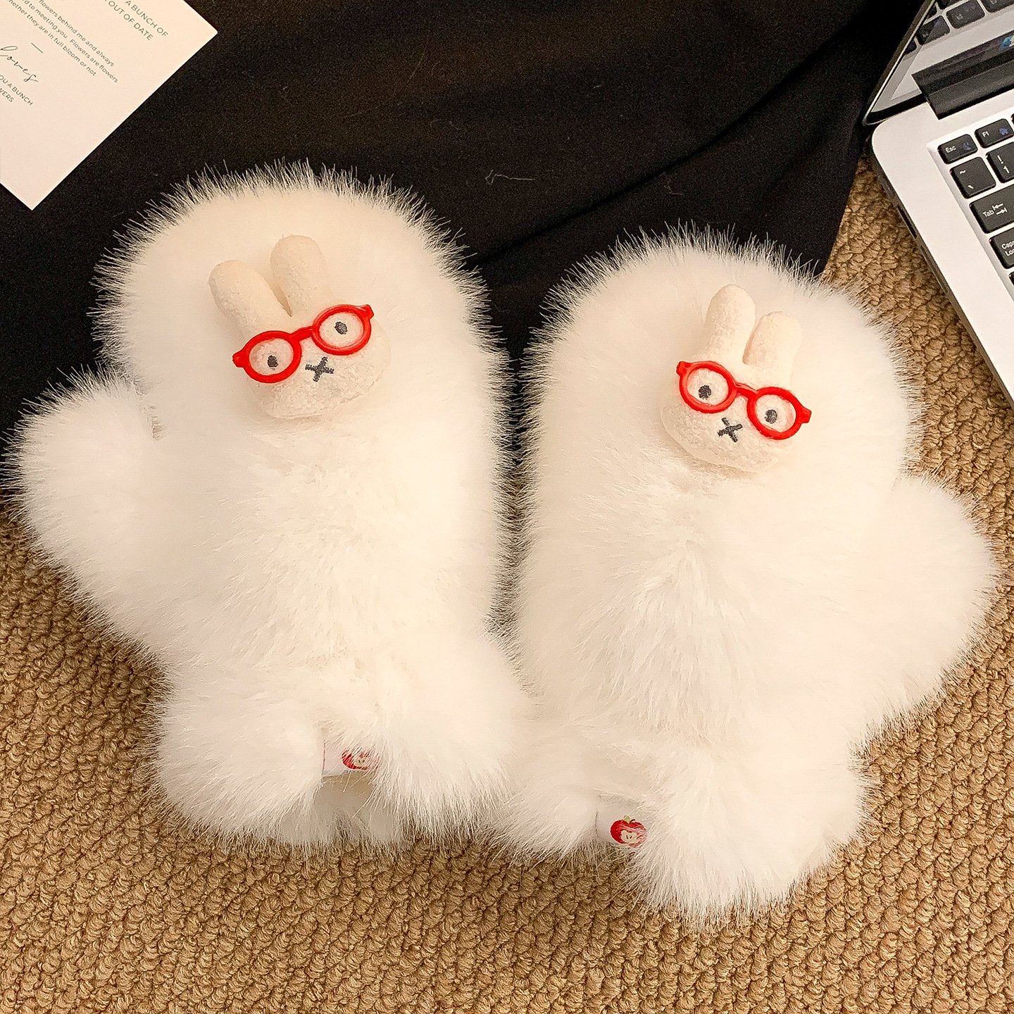 Guantes de peluche para mujeres en invierno engrosado con dedos todos incluidos lindos estudiantes de ciclismo caliente en invierno